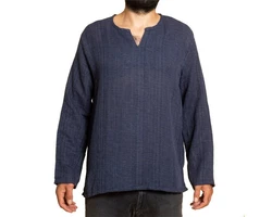 PANASIAM Farmerhemd Dunkelblau/Blau/Lila