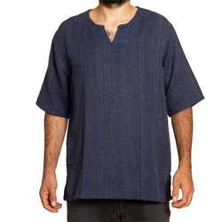 PANASIAM Farmerhemd Dunkelblau/Blau/Lila
