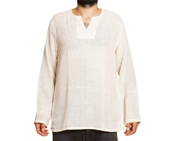 PANASIAM Farmerhemd Weiß/Beige/Creme