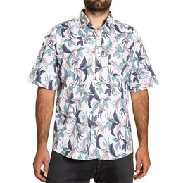 Kurzarmhemd Herren Freizeithemd in tropisch buntem Design aus 100 % Baumwolle leichtes Kurzarmhemd fr den Sommer bequem und luftig
