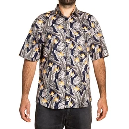 Kurzarmhemd Herren Freizeithemd in tropisch buntem Design aus 100 % Baumwolle leichtes Kurzarmhemd fr den Sommer bequem und luftig