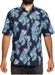 Kurzarmhemd Herren Freizeithemd in tropisch buntem Design aus 100 % Baumwolle leichtes Kurzarmhemd fr den Sommer bequem und luftig