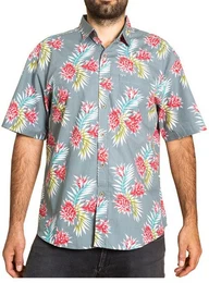 Kurzarmhemd Herren Freizeithemd in tropisch buntem Design aus 100 % Baumwolle leichtes Kurzarmhemd fr den Sommer bequem und luftig
