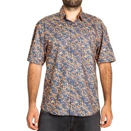 Kurzarmhemd Herren Freizeithemd in tropisch buntem Design aus 100 % Baumwolle leichtes Kurzarmhemd fr den Sommer bequem und luftig