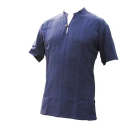 Kurzarmhemd Fischerhemd Ben aus hochwertiger Baumwolle mit Holzknopf Herren Bequemes Freizeithemd Fisherman Shirt