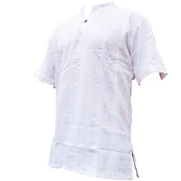 Kurzarmhemd Fischerhemd Ben aus hochwertiger Baumwolle mit Holzknopf Herren Bequemes Freizeithemd Fisherman Shirt