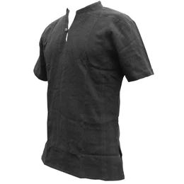 Kurzarmhemd Fischerhemd Ben aus hochwertiger Baumwolle mit Holzknopf Herren Bequemes Freizeithemd Fisherman Shirt