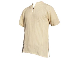 PANASIAM Fischhemd Ben Weiß/Khaki/Beige