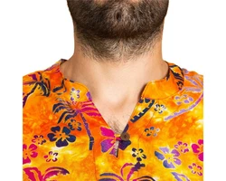 PANASIAM Kurzarmhemd Herren Hemd Freizeithemd Gelb/Orange