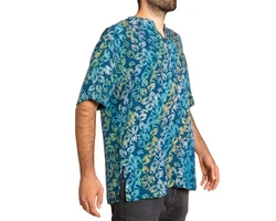 PANASIAM Kurzarmhemd Herren Hemd Freizeithemd Blau