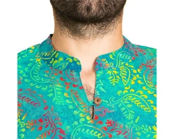 PANASIAM Kurzarmhemd Herren Hemd Freizeithemd Grün/Türkis/Blau/Dunkelgrün