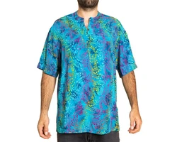 PANASIAM Kurzarmhemd Herren Hemd Freizeithemd Blau