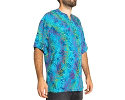 PANASIAM Kurzarmhemd Herren Hemd Freizeithemd Blau