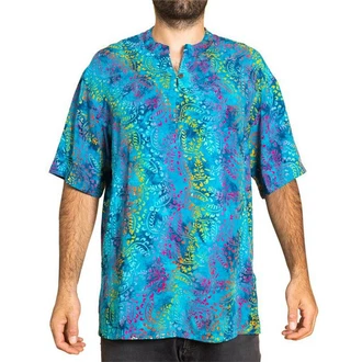 PANASIAM Kurzarmhemd Herren Hemd Freizeithemd Blau