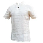 PANASIAM Fischerhemd Fischerhemd Herren Freizeithemd Fisherman Shirt Weiß
