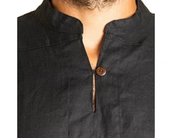PANASIAM Fischerhemd Fischerhemd Herren Freizeithemd Fisherman Shirt Dunkelgrau/Schwarz/Rot/Beige/Grün