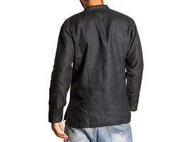 PANASIAM Fischerhemd Fischerhemd Herren Freizeithemd Fisherman Shirt Dunkelgrau/Schwarz/Rot/Beige/Grün
