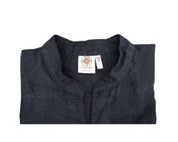 PANASIAM Fischerhemd Fischerhemd Herren Freizeithemd Fisherman Shirt Schwarz/Dunkelblau