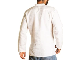 PANASIAM Fischerhemd Fischerhemd Herren Freizeithemd Fisherman Shirt Weiß/Grün/Beige/Creme/Rot