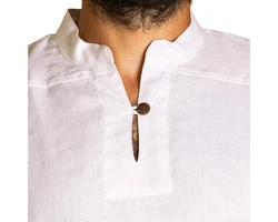PANASIAM Fischerhemd Fischerhemd Herren Freizeithemd Fisherman Shirt Weiß/Grün/Beige/Creme/Rot
