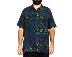 PANASIAM Kurzarmhemd mit Kragen Lila/Blau/Dunkelgrün/Rosa/Mischfarben