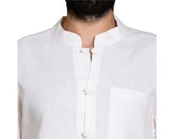 PANASIAM Kurzarmhemd Fischerhemd Fisherman Shirt Weiß/Creme