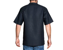 PANASIAM Kurzarmhemd Fischerhemd Fisherman Shirt Schwarz/Dunkelblau/Dunkelgrau