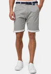 Indicode Herren Bourchier Chino Shorts mit Gürtel Creme/Grau/Weiß
