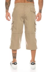 Kendindza Collection Cargobermudas Cargo Taschen Abnehmbare Beine Herren (Bermudas) Khaki/Beige