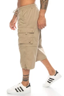 Kendindza Collection Cargobermudas Cargo Taschen Abnehmbare Beine Herren (Bermudas) Khaki/Beige