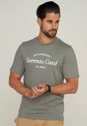 Jack & Jones T-Shirt JJHILL TEE SS CREW NECK Dunkelgrün/Grau/Grün/Khaki