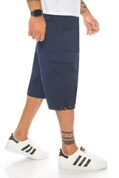Kendindza Collection Cargoshorts Bermudas Herren 3/4 Hose Cargo Sommer Dunkelblau/Blau