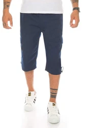 Kendindza Collection Cargoshorts Bermudas Herren 3/4 Hose Cargo Sommer Dunkelblau/Blau
