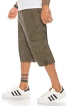 Kendindza Collection Cargoshorts Bermudas Herren 3/4 Hose Cargo Sommer Khaki/Dunkelgrün