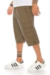 Kendindza Collection Cargoshorts Bermudas Herren 3/4 Hose Cargo Sommer Khaki/Dunkelgrün/Braun