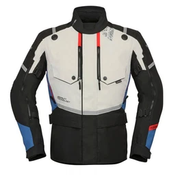 Motorradjacke Trohn Textiljacke hellgrau / blau