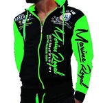 Jaylvis Collegejacke Herren Sweatjacke Sportjacke Joggingjacke mit Kapuze Marine/Royal