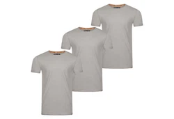 riverso Basic T-Shirt RIVLenny Regular Fit 3er Pack Khaki/Grau/Beige/Hellgrau/Braun