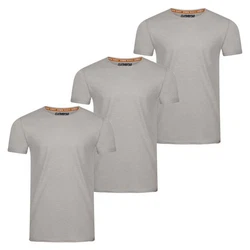 riverso Basic T-Shirt RIVLenny Regular Fit 3er Pack Khaki/Grau/Beige/Hellgrau/Braun