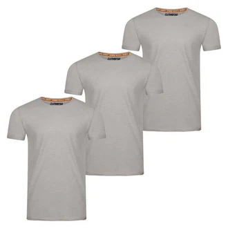 riverso Basic T-Shirt RIVLenny Regular Fit 3er Pack Khaki/Grau/Beige/Hellgrau/Braun