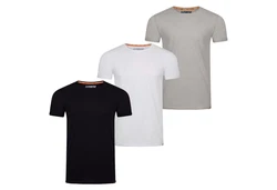 riverso Basic T-Shirt RIVLenny Regular Fit 3er Pack Beige/Weiß/Grau/Rot/Creme