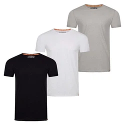 riverso Basic T-Shirt RIVLenny Regular Fit 3er Pack Beige/Weiß/Grau/Rot/Creme