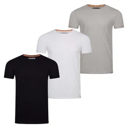 T-Shirt Herren Basic Shirt RIVLenny Regular Fit (3-tlg) Kurzarm Tee Shirt mit Rundhalsausschnitt aus 100% Baumwolle