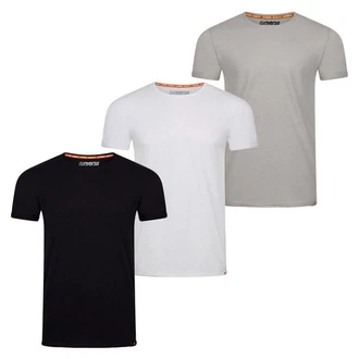 riverso Basic T-Shirt RIVLenny Regular Fit 3er Pack Beige/Weiß/Grau/Rot/Creme