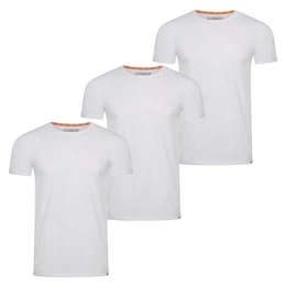 T-Shirt Herren Basic Shirt RIVLenny Regular Fit (3-tlg) Kurzarm Tee Shirt mit Rundhalsausschnitt aus 100% Baumwolle