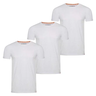 riverso Basic T-Shirt RIVLenny Regular Fit 3er Pack Weiß/Creme/Rot/Orange