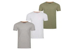 riverso Basic T-Shirt RIVLenny Regular Fit 3er Pack Weiß/Grau/Grün