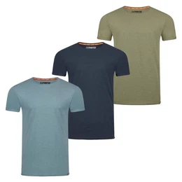 T-Shirt Herren Basic Shirt RIVLenny Regular Fit (3-tlg) Kurzarm Tee Shirt mit Rundhalsausschnitt aus 100% Baumwolle