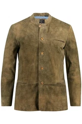 JP1880 Lederjacke Janker Tracht Dunkelgrün/Braun/Khaki