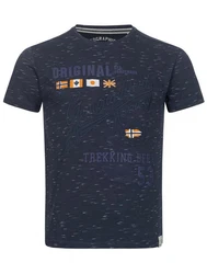 Geographical Norway Kurzarmshirt Dunkelblau/Lila